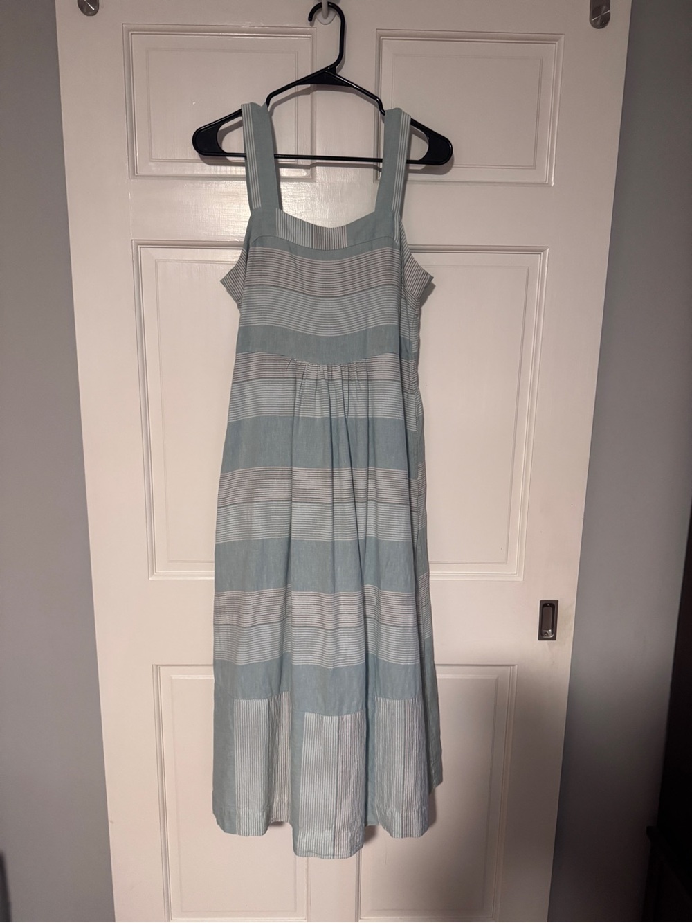 Patagonia Blue and White Striped Sleeveless Sundress